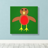 Kerst Robin Canvas Print (Insitu (Houten vloer))