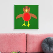 Kerst Robin Canvas Print (Insitu (Woonkamer))