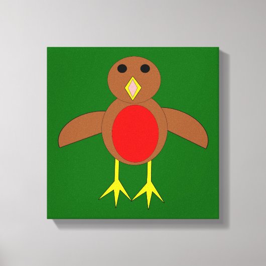 Kerst Robin Canvas Print (Voorkant)