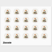Kerst Robin Dennengehakt Retouradreslabel Ronde Sticker (Vel)