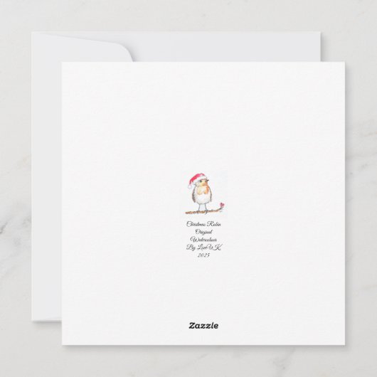 Kerst Robin Feestdagenkaart (Achterkant)