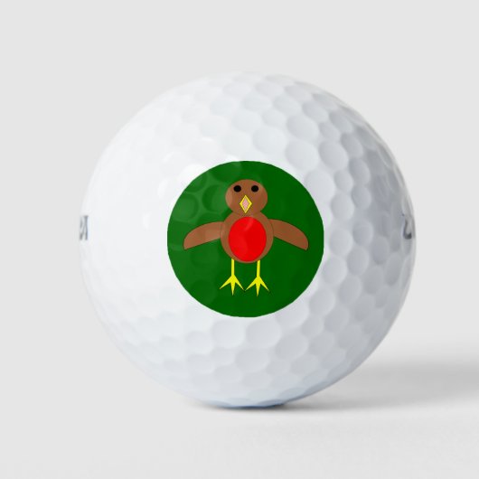 Kerst Robin Golfbal Golfballen (Voorkant)