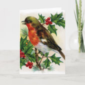 Kerst Robin  Illustratie Feestdagen Kaart (Voorkant)