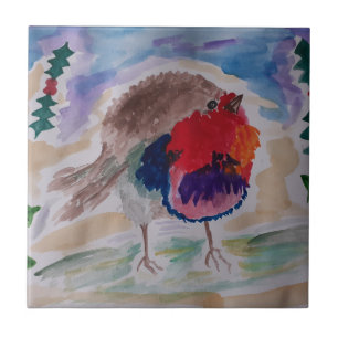 Kerst Robin Keramische Tegel Tegeltje