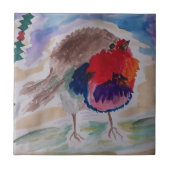 Kerst Robin Keramische Tegel Tegeltje (Voorkant)