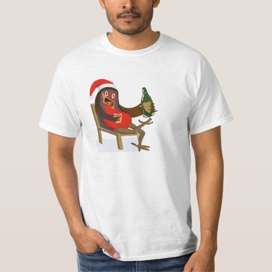 Kerst Robin ontspannen T-shirt (Voorkant)