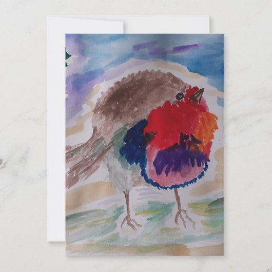 Kerst Robin Platte Kerstkaart (Voorkant)