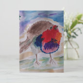 Kerst Robin Platte Kerstkaart (Staand voorkant)