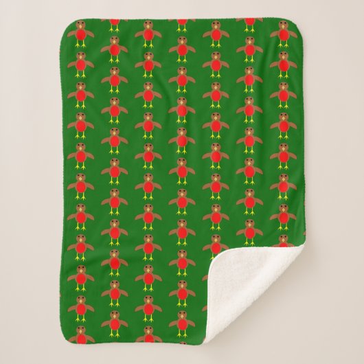 Kerst Robin Sherpa Dekbed Deken (Voorkant)