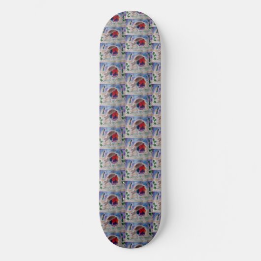 Kerst Robin Skateboard (Voorkant)