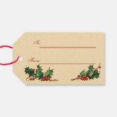 Kerst Robins en Holly Cadeaulabel (Achterkant Horizontaal)