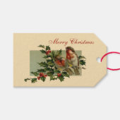 Kerst Robins en Holly Cadeaulabel (Voorkant (Horizontaal))