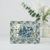  kerst, Robins in het bos Feestdagenkaart (Staand voorkant)