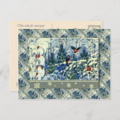  kerst, Robins in het bos Feestdagenkaart (Voorkant / Achterkant)