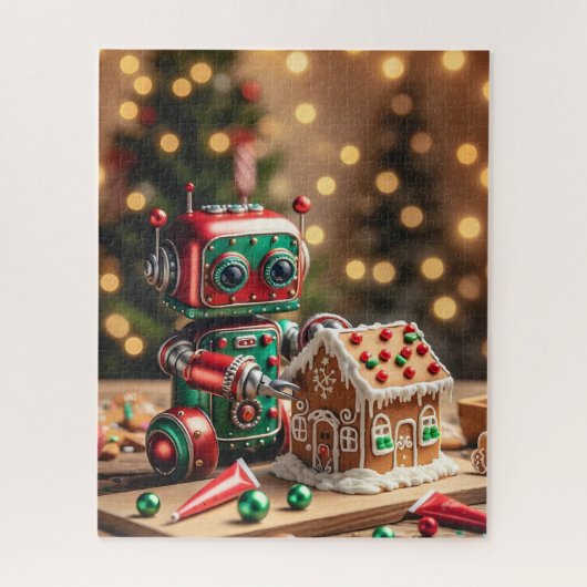 Kerst Robot Puzzel Legpuzzel (Verticaal)