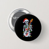Kerst Rocker Skelet Kerstman Rock Hand Kerstmannen Ronde Button 5,7 Cm (Voorkant /achterkant)