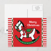 Kerst Rocking Paard Custom Feestdagenkaart (Voorkant / Achterkant)