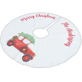 Kerst rode auto witte boom rok kerstboom rok (Gekanteld)
