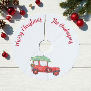 Kerst rode auto witte boom rok kerstboom rok