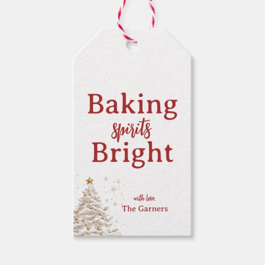 Kerst Rode Bakgeesten Cadeaulabel (Voorkant)