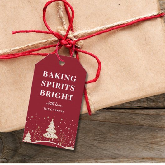 Kerst Rode Bakgeesten  Cadeaulabel