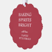 Kerst Rode Bakgeesten Ornament Kaart (Links)