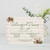 Kerst Rode Berry PineCone repetitie diner Kaart (Staand voorkant)