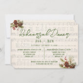 Kerst Rode Berry PineCone repetitie diner Kaart (Voorkant)