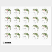 Kerst rode bessen bruiloft Cercle Sticker (Vel)