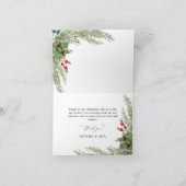 Kerst rode bessen bruiloft dank u kaart (Binnen)