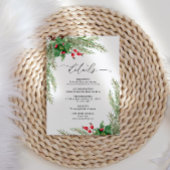 Kerst rode bessen bruiloft details behuizing informatiekaartje