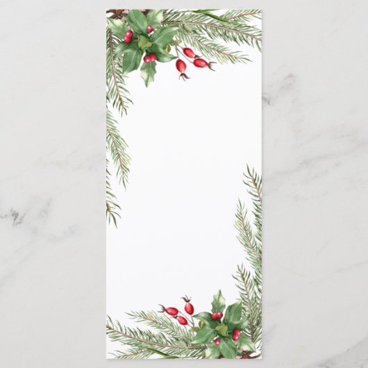 Kerst Rode bessen Bruiloft Menu (Achterkant)