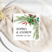 Kerst rode bessen bruiloft servetten