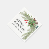 Kerst rode bessen bruiloft servetten (Hoek)