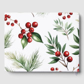 Kerst rode bessen dennennaalden krans bruiloft gastenboek (Achterkant)