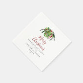 Kerst Rode-bessen Feest Servet (Hoek)