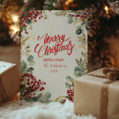 Kerst rode bessen groen feestdagenkaart