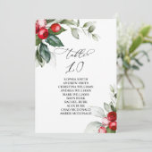 Kerst Rode bessen & groen tafel nummer 10 Kaart (Staand voorkant)