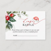 Kerst rode bessen groene luier Raffle Kaart (Voorkant)