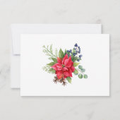 Kerst Rode Bessen Huwelijk RSVP Kaartje (Achterkant)