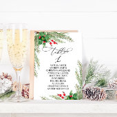 Kerst rode bessen tafel nummer 1 zitkaart kaart