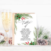 Kerst rode bessen tafel nummer 4 zitplaatsen kaart