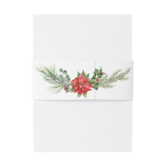 Kerst rode bessen uitnodiging buik band uitnodigingen wikkel (Achterkant Voorbeeld)