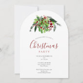 Kerst Rode Bessen Vakantie Feest Boog Kaart (Voorkant)