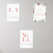 Kerst rode bijbelvers waterverf poster muurkunst sets (Voorkant)