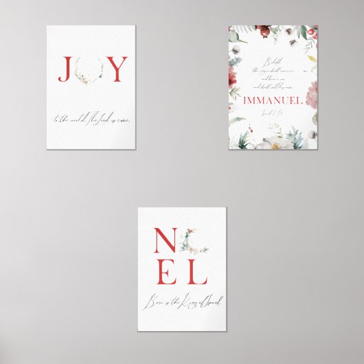 Kerst rode bijbelvers waterverf poster muurkunst sets (Voorkant)