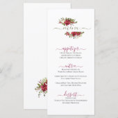 Kerst Rode Bloemen Kunst Menu (Voorkant / Achterkant)