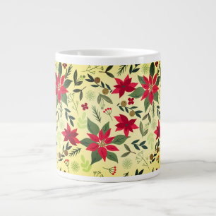 Kerst Rode Bloemen Patroon-11600 Grote Koffiekop