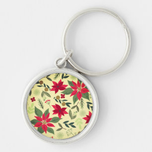 Kerst Rode Bloemen Patroon-11600 Sleutelhanger