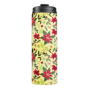 Kerst Rode Bloemen Patroon-11600 Thermosbeker